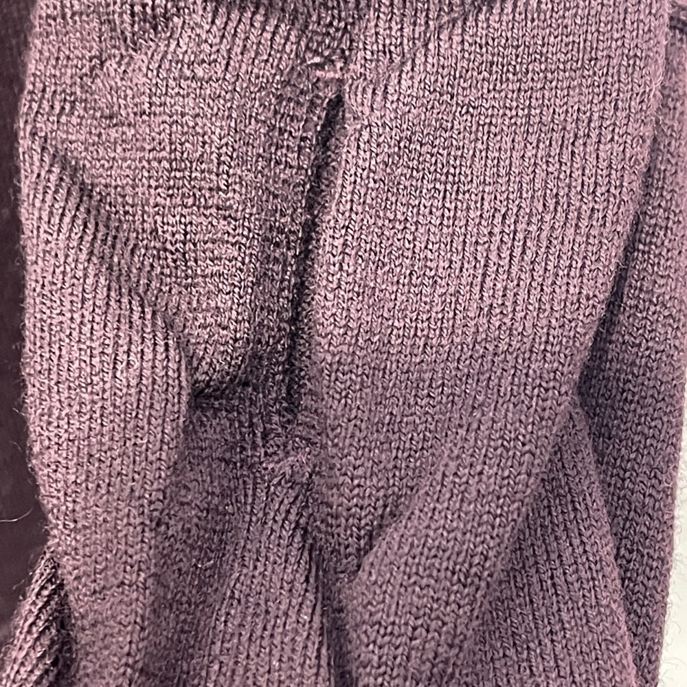 Lululemon Sit In Lotus Wrap II Plum Merino Wool Open Front Cardigan Sweater - Picture 7 of 8
